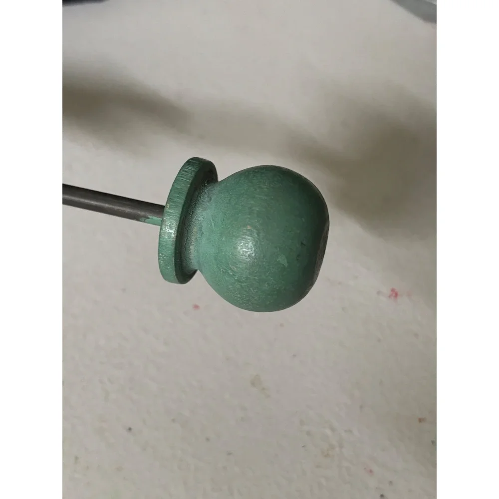 VTG Nut Chopper Green Uranium Glass Androck Manual Plunger Food Grinder Chippy